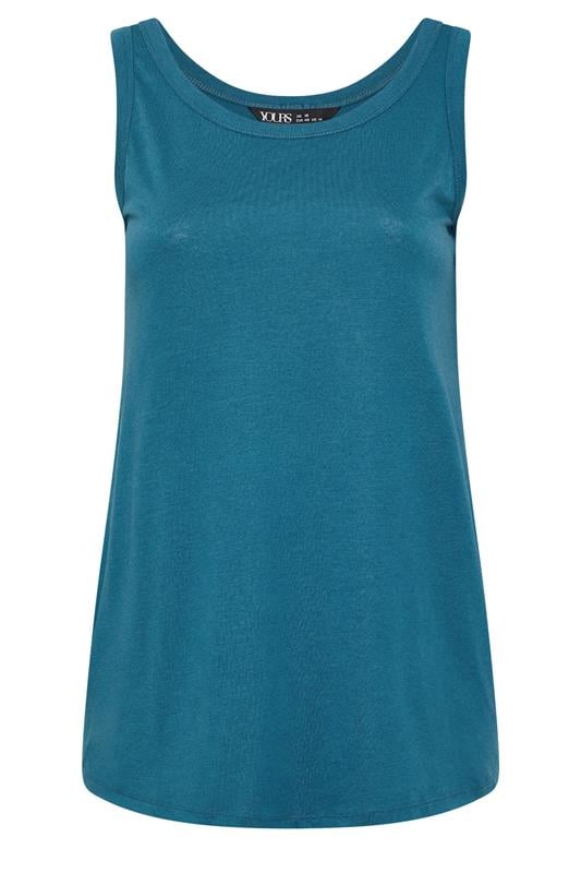 YOURS 2 PACK Plus Size Teal Blue & Pink Core Vest Tops | Yours Clothing 9
