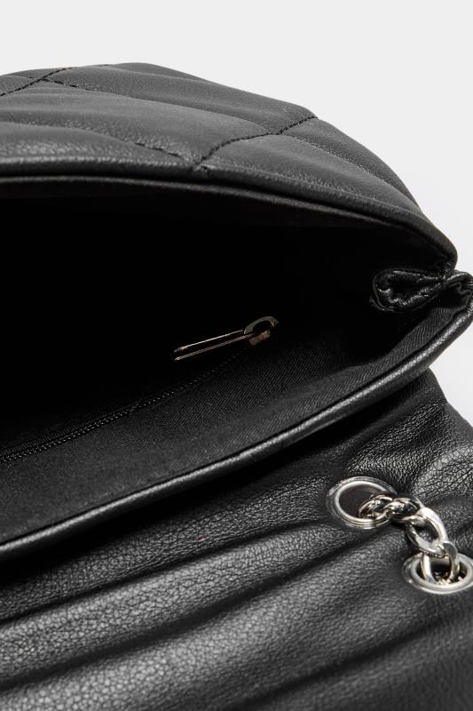 Black Quilted Detail Cross Body Bag | Yours Clothing 5