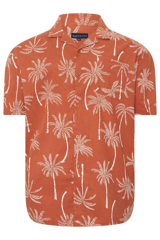 BadRhino Big & Tall Clay Orange Palm Tree Print Short Sleeve Shirt | BadRhino 6