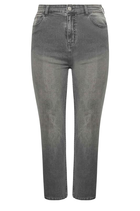 YOURS Plus Size Grey Wide Leg Denim Jeans | Yours Clothing  6