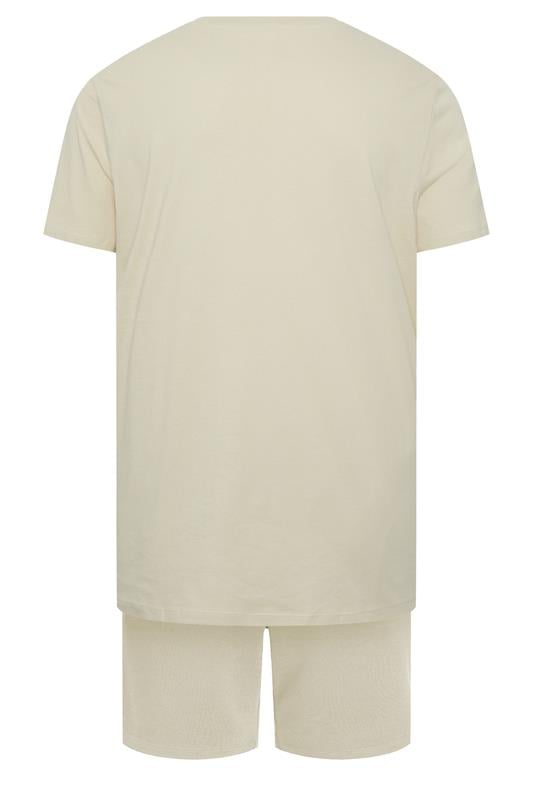 JACK & JONES Big & Tall Off-White T-Shirt & Shorts Set | BadRhino 4
