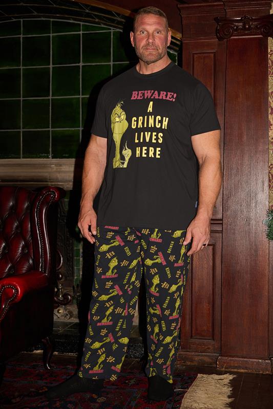 BadRhino Big & Tall Black Grinch Pyjama Set