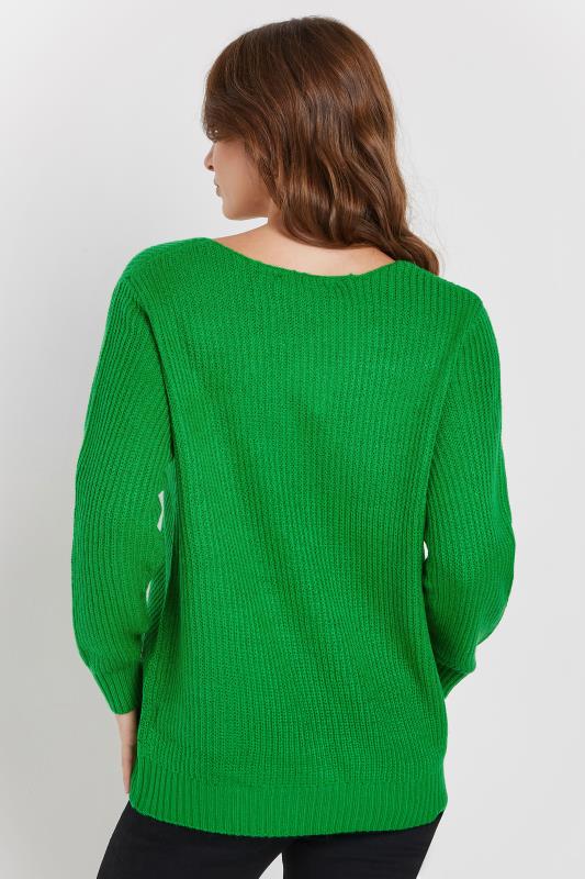 M&Co Fern Green V-Neck Knitted Jumper | M&Co 3