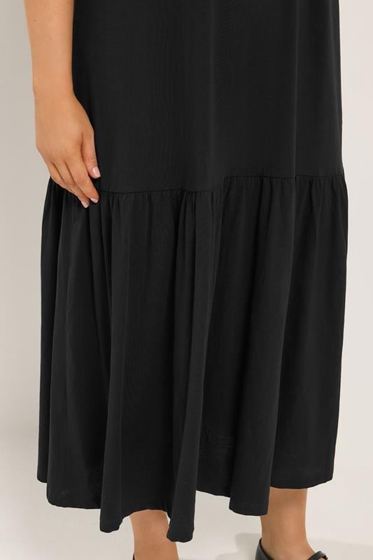 YOURS Plus Size Black Drop Waist Maxi Dress | Yours Clothing 4