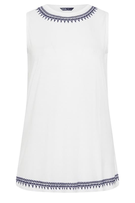 YOURS Plus Size White Embroidered Vest | Yours Clothing 5