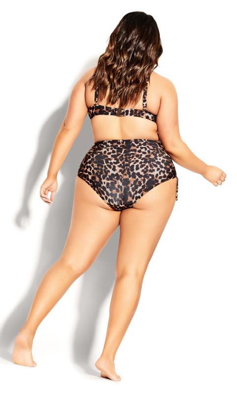 Leopard print underwire bikini top