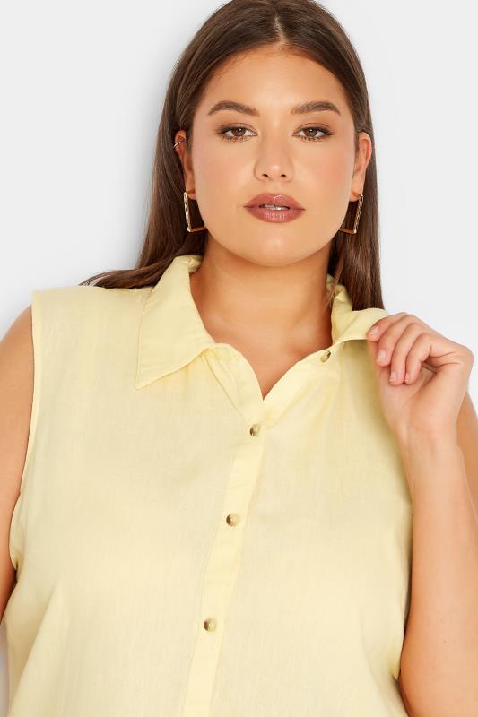 LTS Tall Women's Yellow Sleeveless Linen Shirt | Long Tall Sally  4