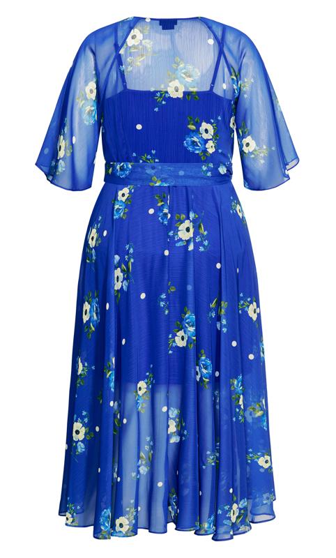 Blue Floral Wrap Maxi Dress 4