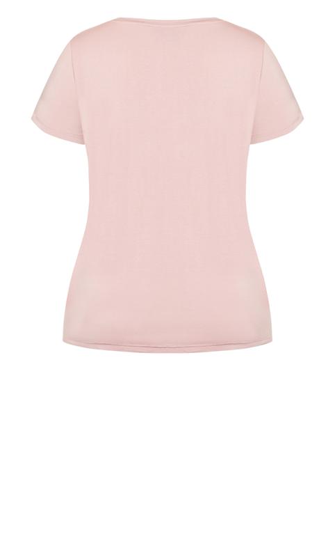 Evans Light Pink V-Neck Short Sleeve T-Shirt 8