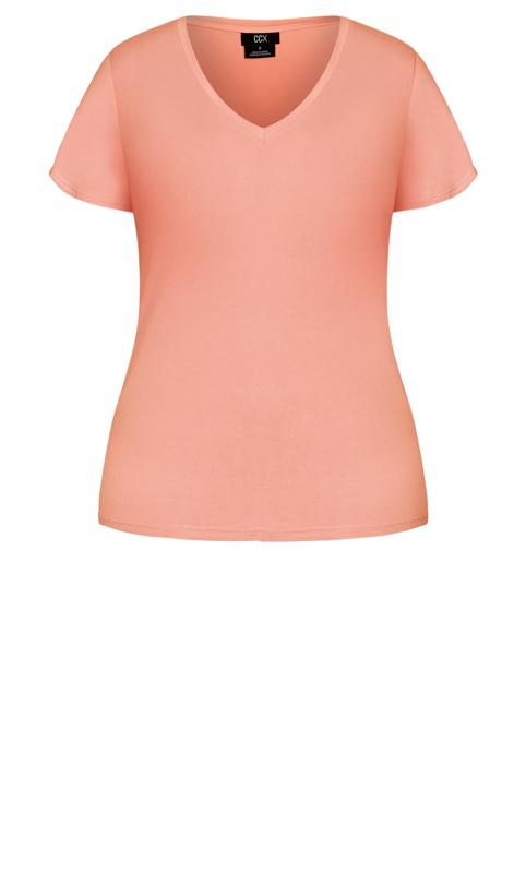 Evans Light Pink V-Neck Short Sleeve T-Shirt 12
