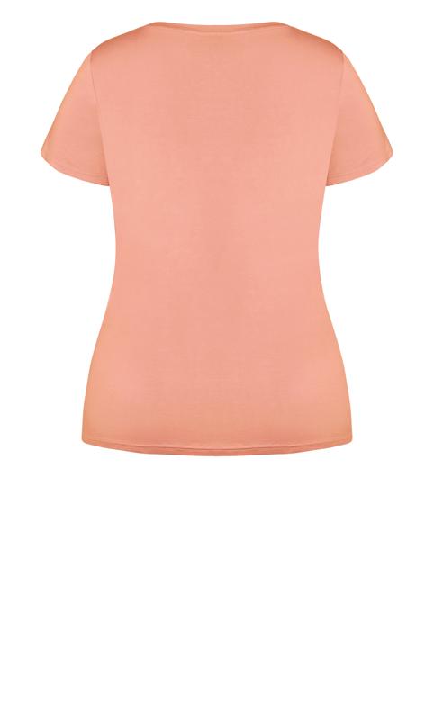 Evans Light Pink V-Neck Short Sleeve T-Shirt 13