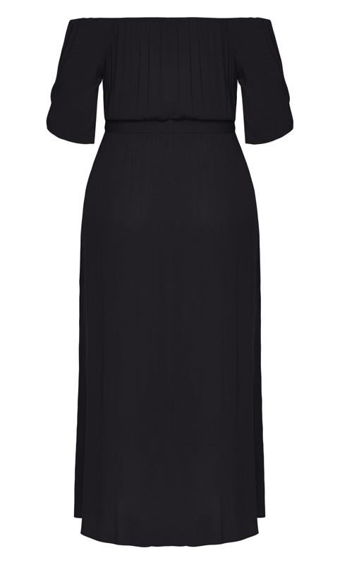 Plus Size Tropical Tie Maxi Dress - black 4