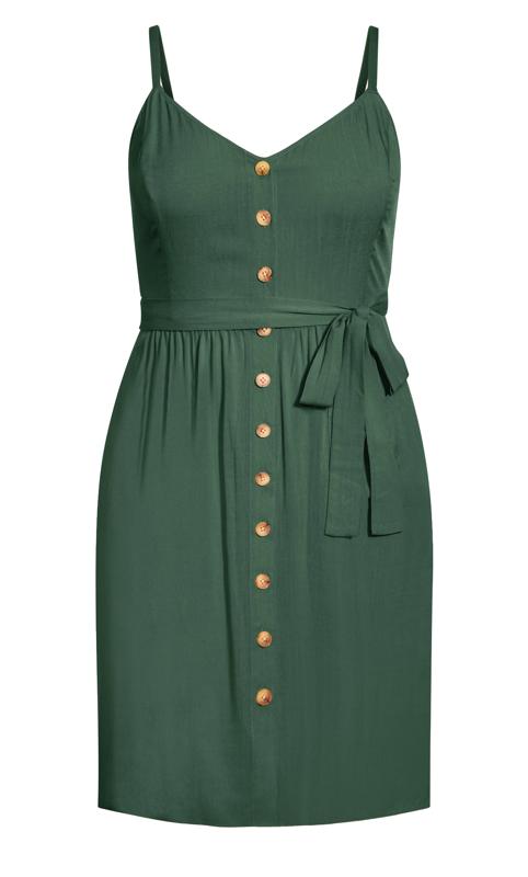 Evans Green Sleeveless Strappy Button Front Sundress 4