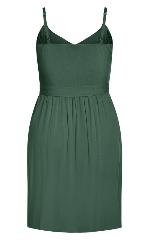 Evans Green Sleeveless Strappy Button Front Sundress 5