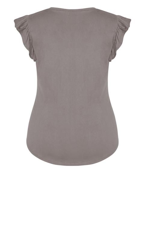 Plus Size Frilled Grey Top 6