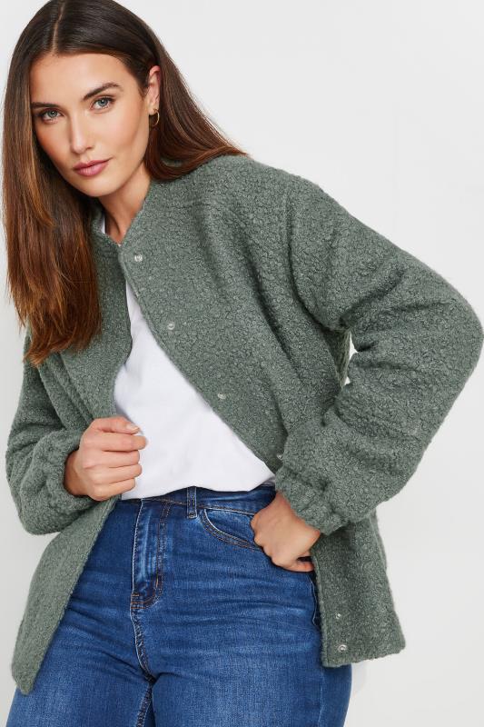 LTS Tall Grey Boucle Bomber Jacket | Long Tall Sally 1