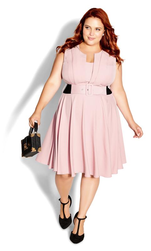 Plus Size  City Chic Pink Vintage Veronica Dress