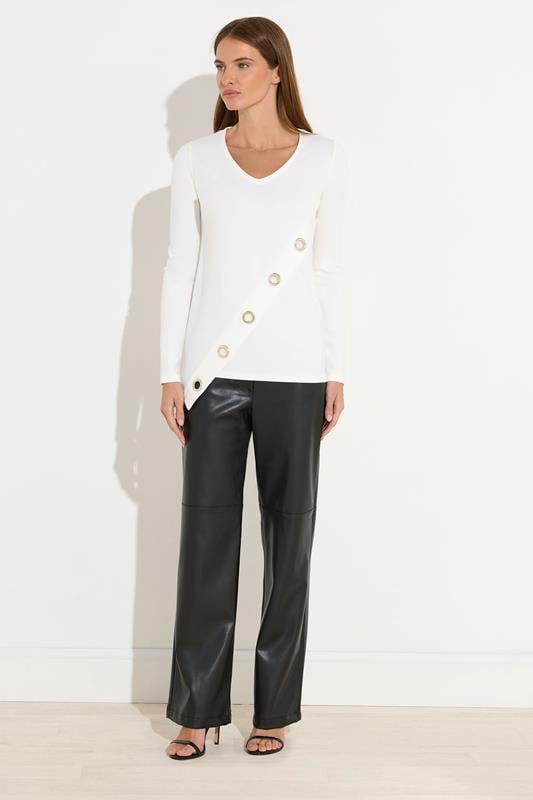 STAR Ivory White Asymmetric Eyelet Detail Top | StarByJM 1
