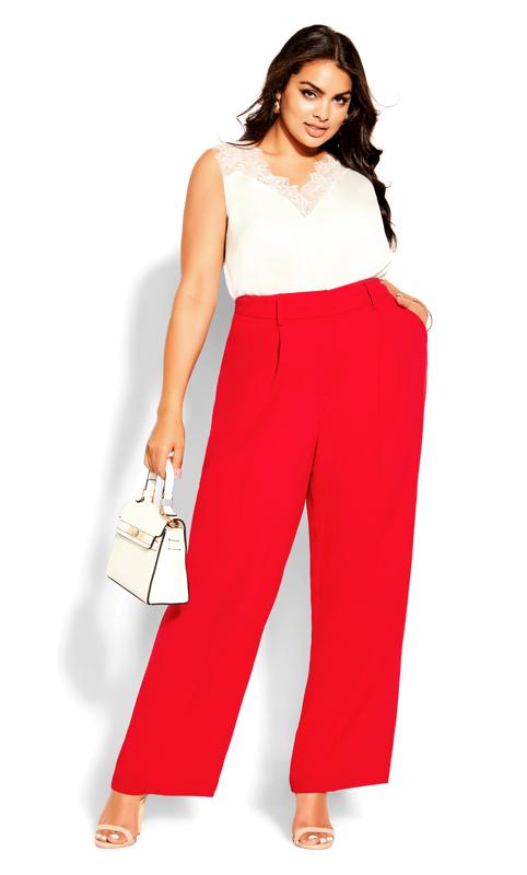 City Chic Burgundy Red Wide Leg Trousers 2