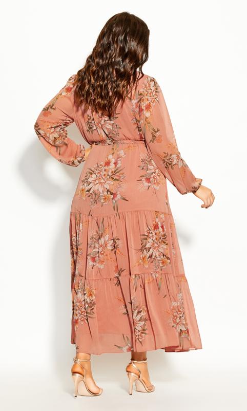 City Chic Pink Floral Tiered Maxi Dress 5