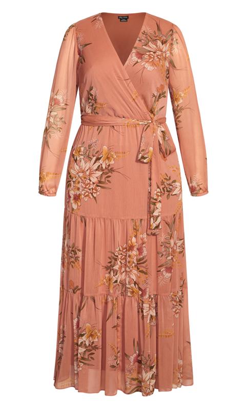 City Chic Pink Floral Tiered Maxi Dress 6