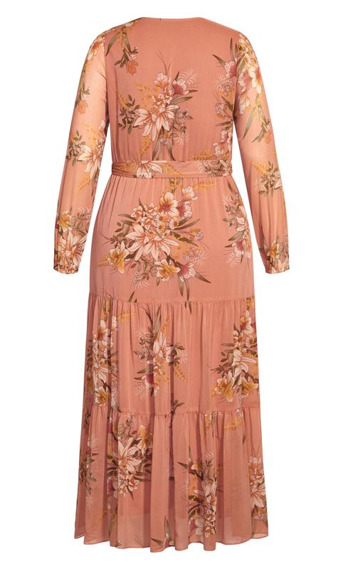 City Chic Pink Floral Tiered Maxi Dress 7