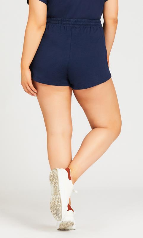 Plus Size Simple Day Short Navy Blue 4