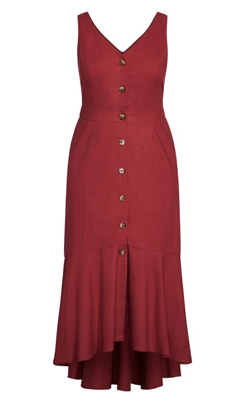Evans Red Sleeveless Button Front Maxi Dress 2