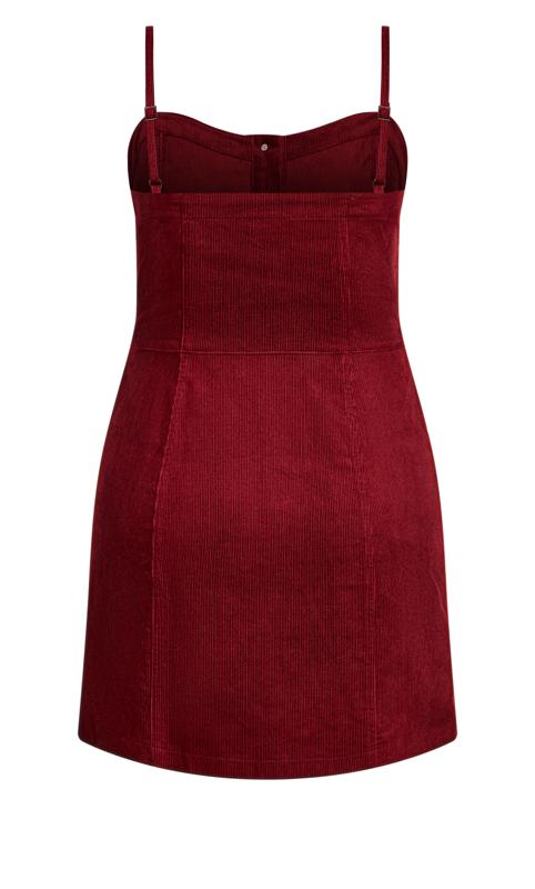 Evans Burgundy Red Cord Pinafore Dress 6