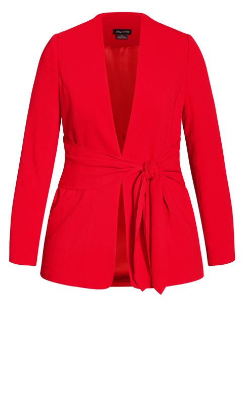 Elegance Red Burgundy Waist Tied Suit Jacket 6
