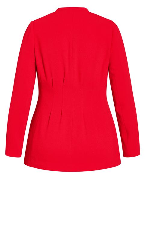 Elegance Red Burgundy Waist Tied Suit Jacket 7