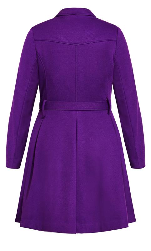 City Chic Purple Faux Fur Longline Coat 6