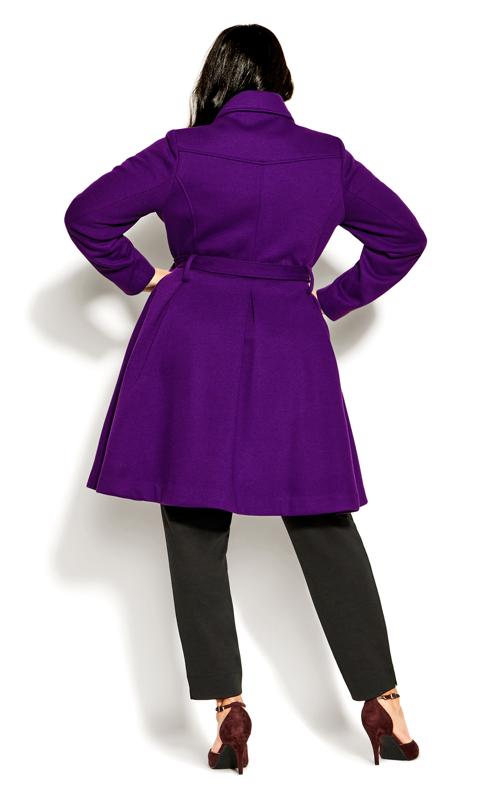 City Chic Purple Faux Fur Longline Coat 13