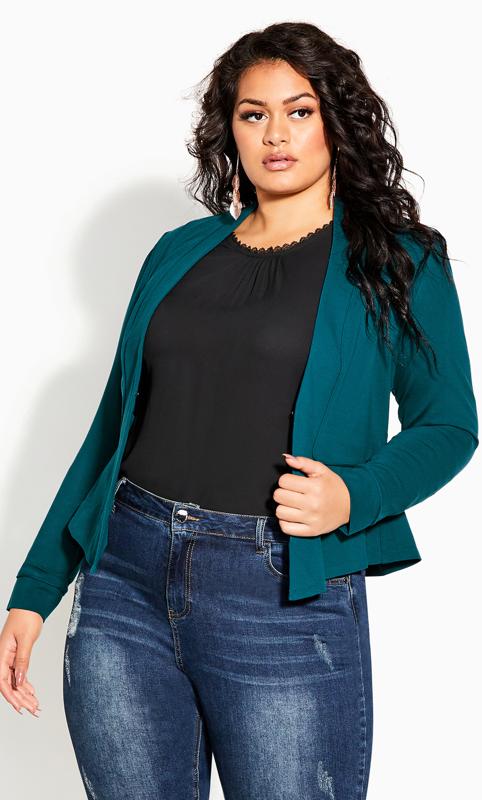 Piping Praise Teal Structured Jacket 9