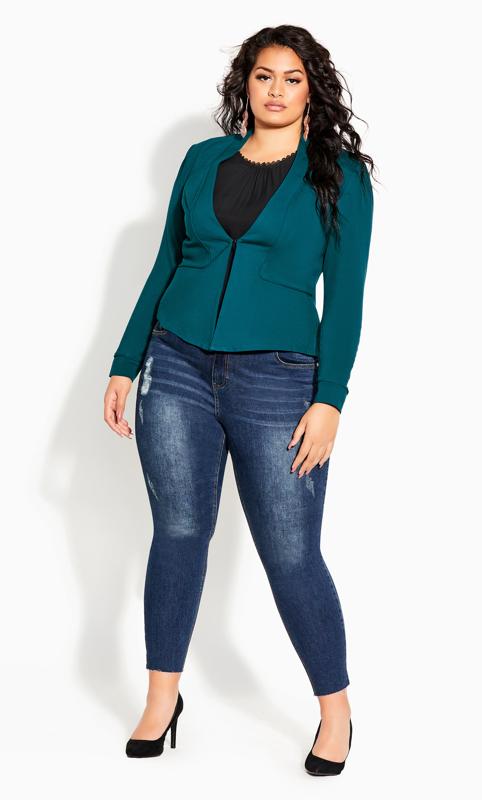 Piping Praise Teal Structured Jacket 2