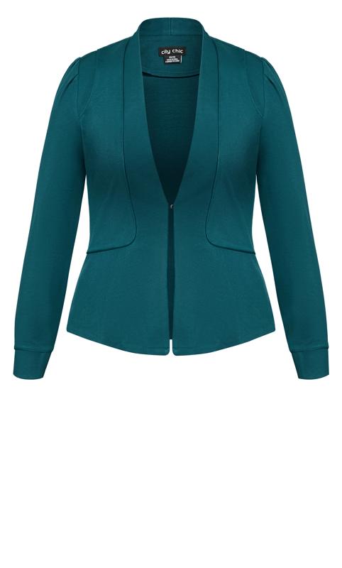 Piping Praise Teal Structured Jacket 12