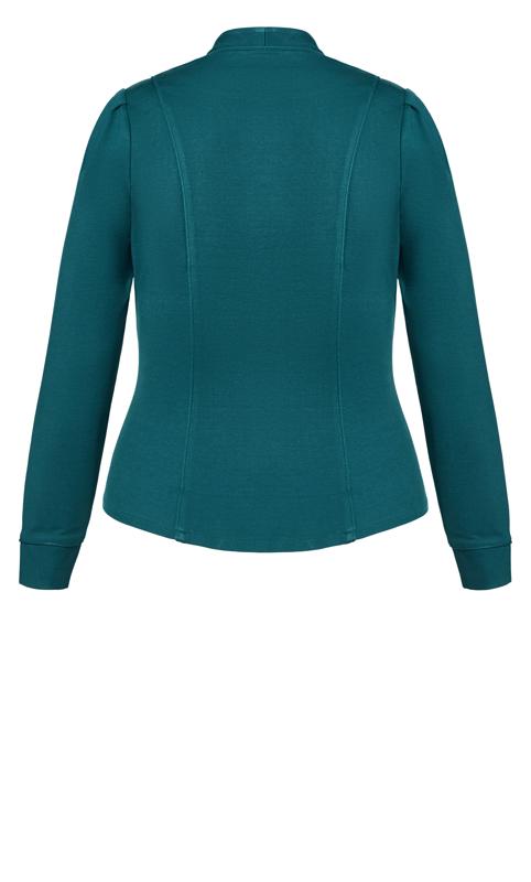 Piping Praise Teal Structured Jacket 13