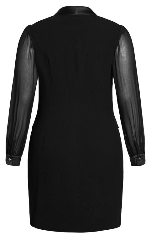 Evans Black Sheer Sleeve Blazer Dress 4