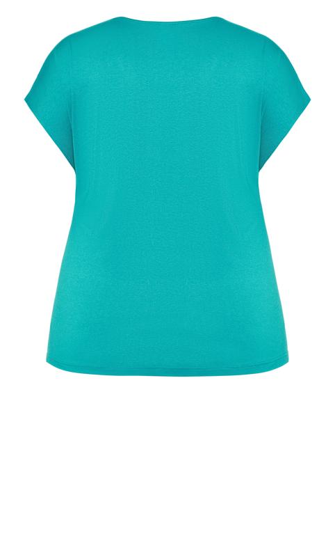 Evans Jade Green Split Side T-Shirt 10
