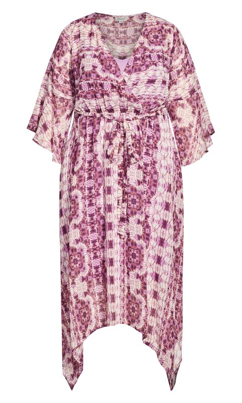 Hanky Hem Print Dress Lilac Print 4
