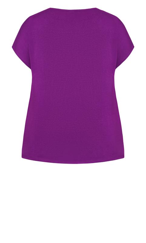 Evans Purple Cut Out Detail T-Shirt 7