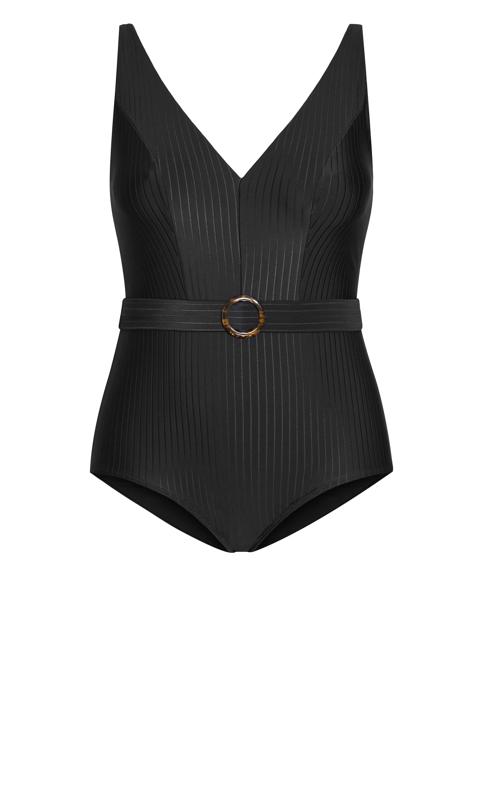 CCX Black Plunge Belted Swimsuit 3