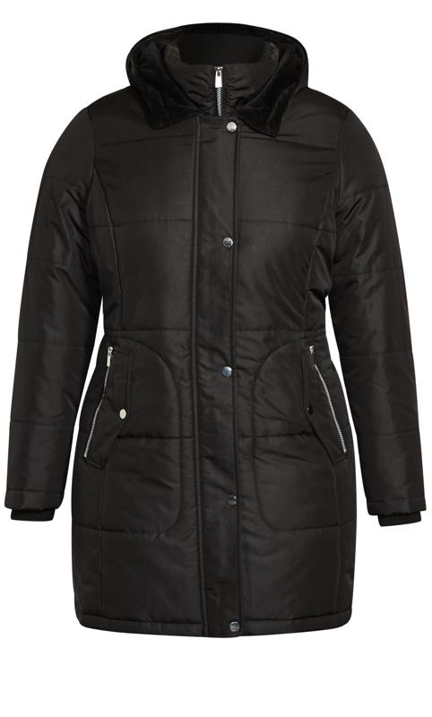 Vestie Black Hooded Puffer Coat 7