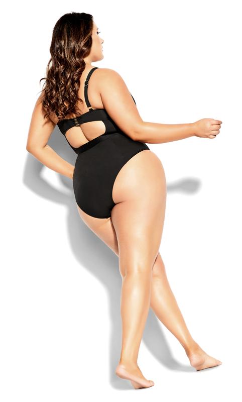 Evans Black Underwired Belted Swimsuit 2