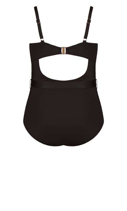 Evans Black Underwired Belted Swimsuit 4