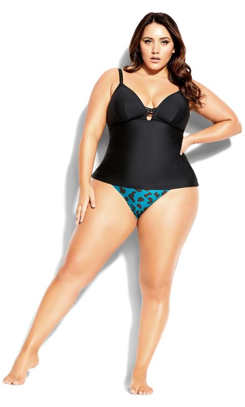 Plus Size Black Tankini Swimwear 1