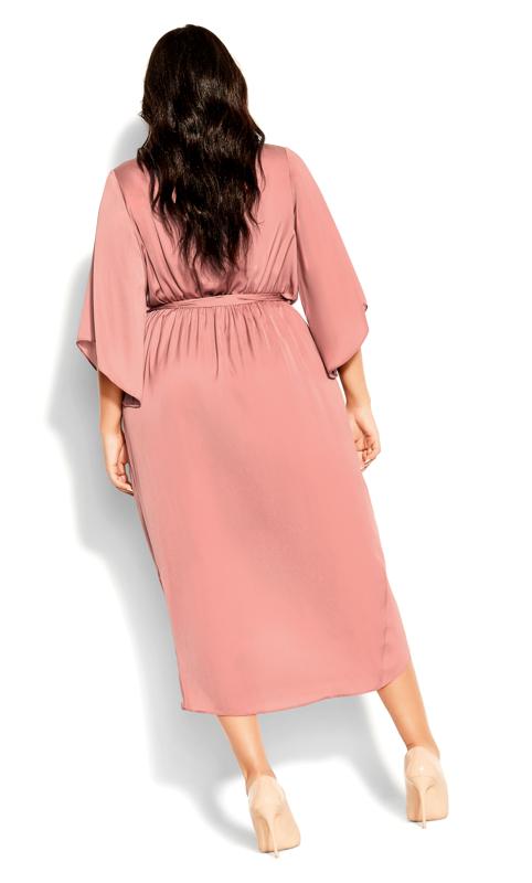 Sleek Dusty Peach Wrap Dress 3