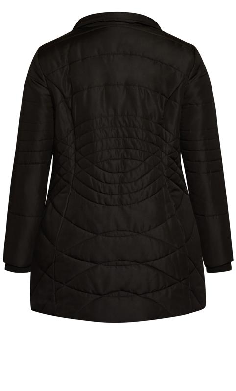 EVANS Plus Size Black Quilted Puffer Coat | Evans  3