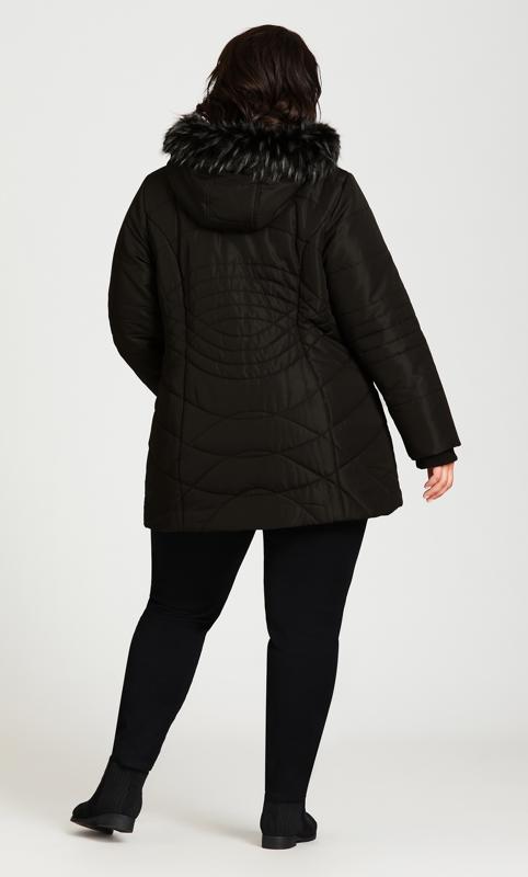 EVANS Plus Size Black Quilted Puffer Coat | Evans  6