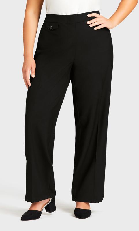 Plus Size Cool Hand Stretch Trousers Black  2